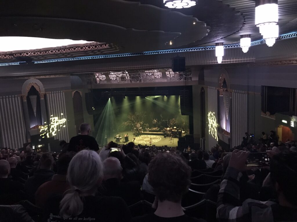 view of the stage from up in the gods